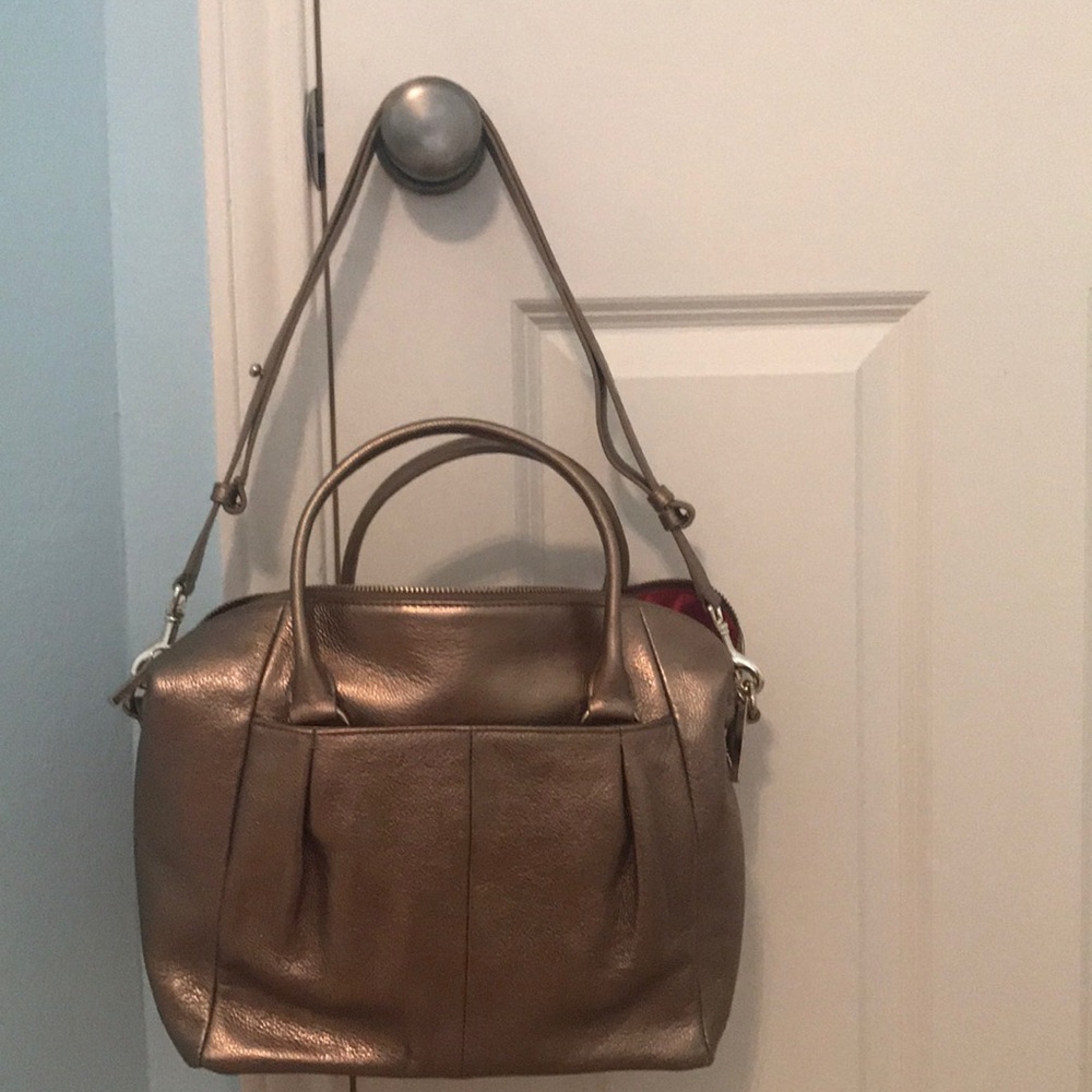 Elaine Turner Medium Gold Satchel Purse - Picture 4 of 10